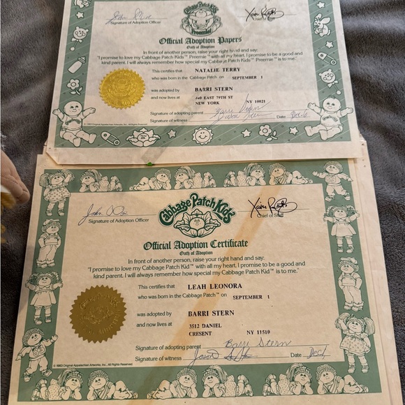 Vintage Pink and Tan Dolls with Yarn Hair - Picture 7 of 8